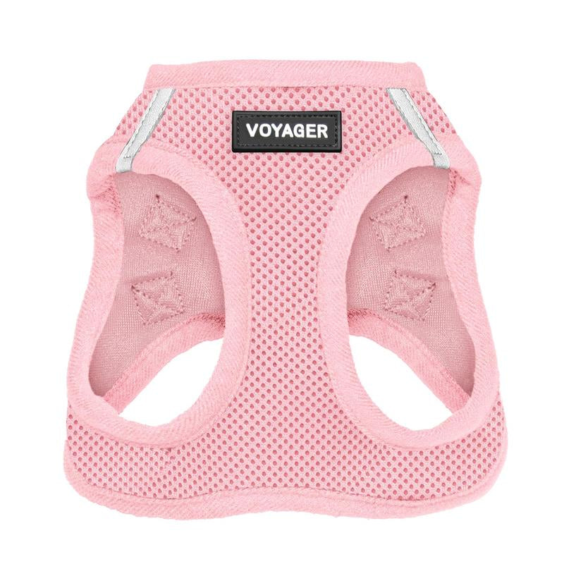 Voyager Step-In Air Dog Harness - All Weather Mesh Reflective No Pull for Small Medium Dogs Cats Secure with Hook & Loop Fastener Buckle Double D-Rings Fuchsia S