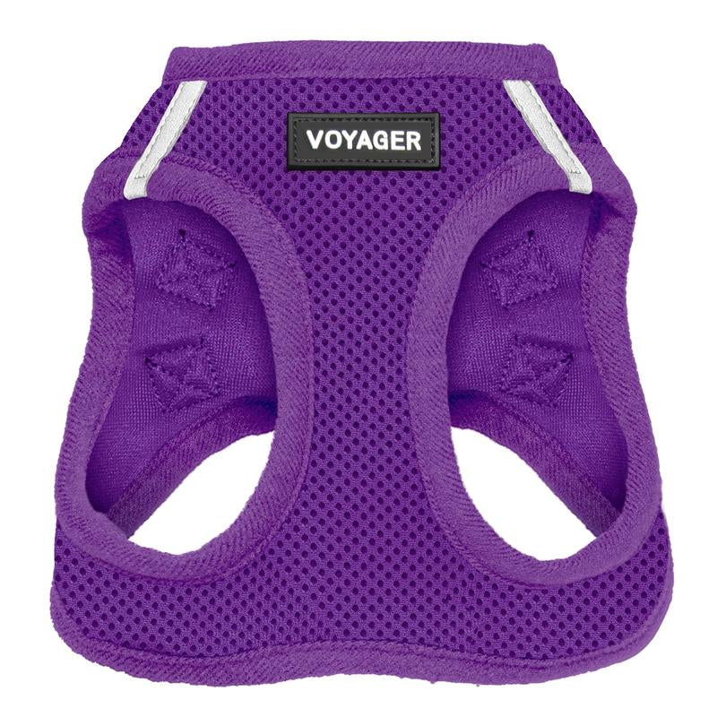 Voyager Step-In Air Dog Harness - All Weather Mesh Reflective No Pull for Small Medium Dogs Cats Secure with Hook & Loop Fastener Buckle Double D-Rings Fuchsia S