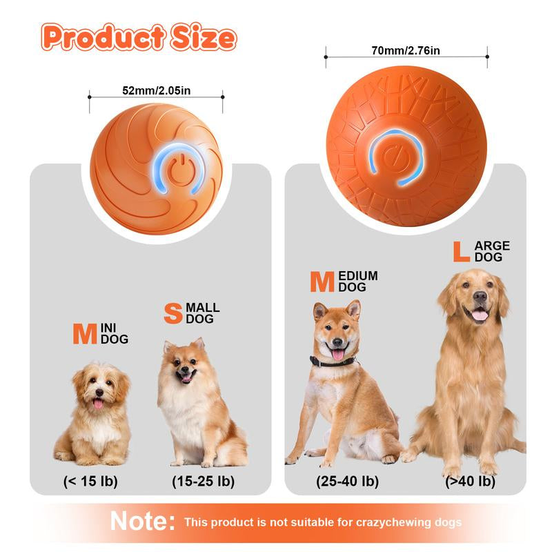 Intelligent Jumping Vibration Interactive Dog Ball, Automatic Sports Bouncing Ball Toy, Suitable for Small/Large Dogs, USB Rechargeable