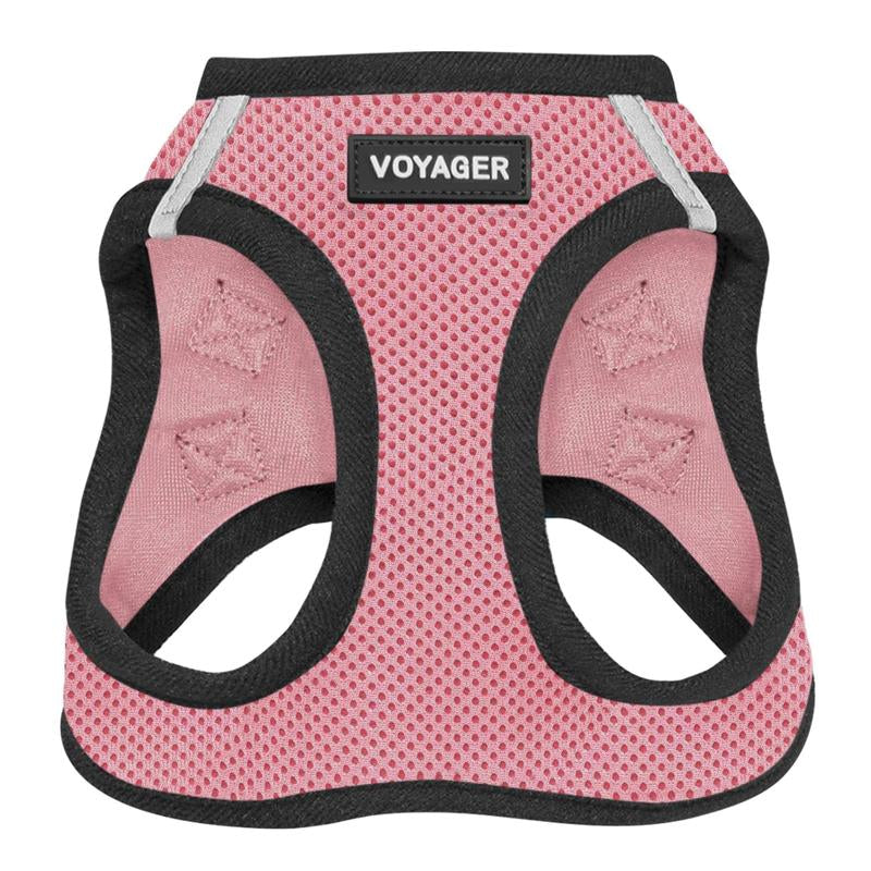 Voyager Step-In Air Dog Harness - All Weather Mesh Reflective No Pull for Small Medium Dogs Cats Secure with Hook & Loop Fastener Buckle Double D-Rings Fuchsia S